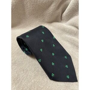 Connemara Ties Navy With Green‎ Shamrocks Made In Dublin Ireland